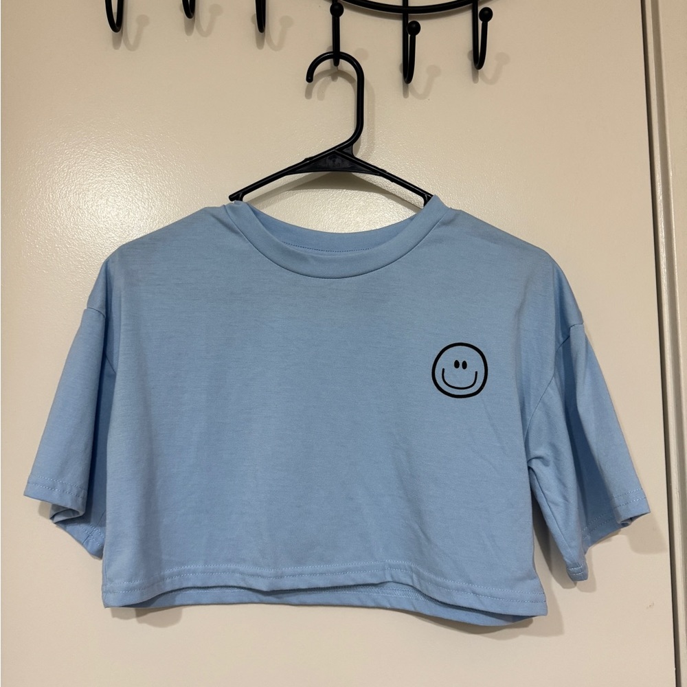 Blue crop top